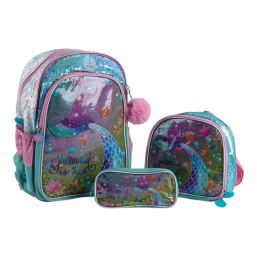 16 Inch Backpack 3 Pcs Set - Mermaid